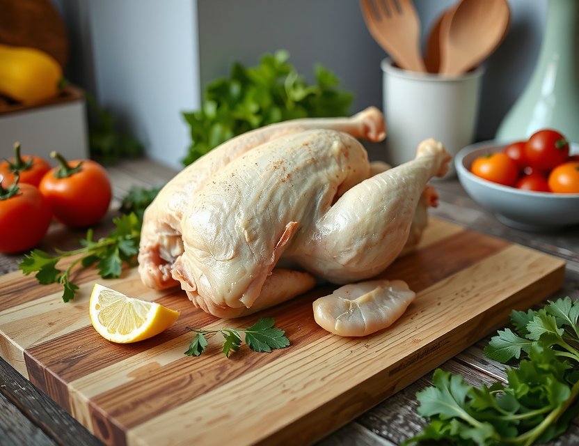 Pasture-raised whole chicken from ethical chicken farm Germany